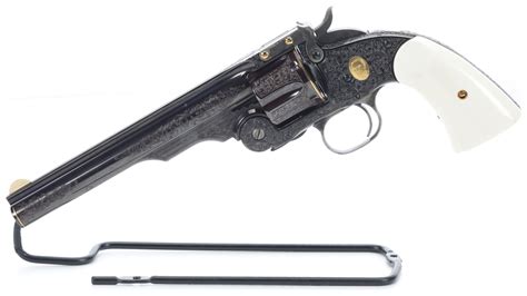 Engraved Inlaid And P Piquette Signed Sandw Schofield Revolver Rock