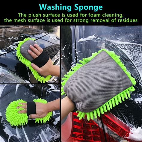 Car Wash Kit 4pcs Car Cleaning Tools Kit Wash Mitt Wash Sponge Tire