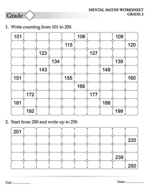 Write Counting From 101 To 200 Freewriting Kindergarten Math