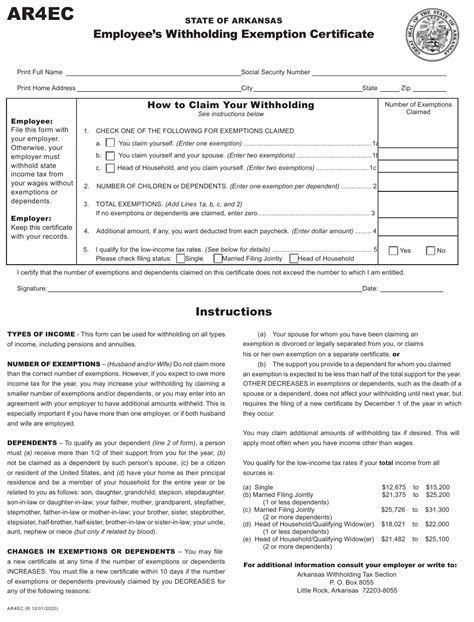 Arkansas Employee Tax Withholding Form 2024