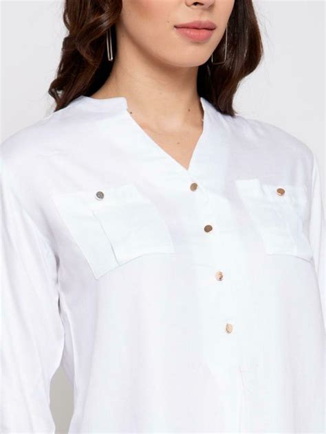 Style Quotient Womens White Boxy Solid Casual Shirt Jiomart