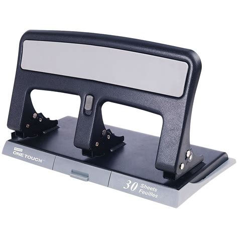 Staples One Touch 26614 Heavy Duty 3 Hole Punch 30 Sheet Capacity Black