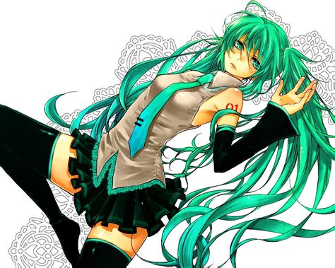 Green Hair Anime Girl Illustration Hd Wallpaper Wallpaper Flare