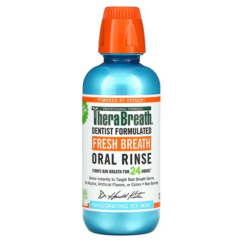 therabreath fresh breath oral rinse invigorating icy mint 16 fl oz
