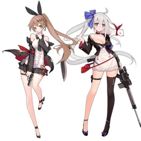 fal and five seven with swapped hair colors r girlsfrontline