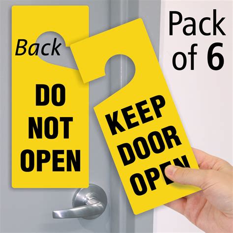 Do Not Open Keep Door Open Door Knob Hanger Tag Sku Tg 0929