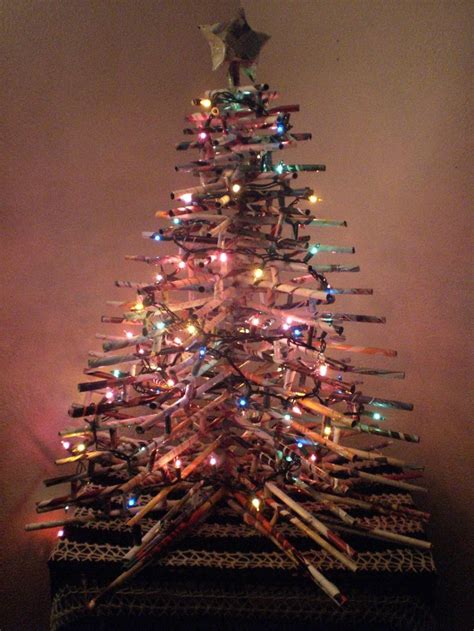 From The Craftster Community Recycled Rolled Magazine Christmas Tree