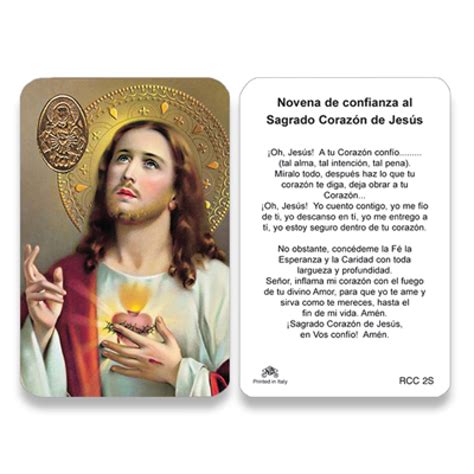 Rcc Sacred Heart Of Jesus Prayer Card Spanish 25pkg San Francis