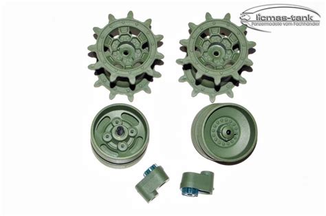 1 Pair Of Plastic Control And Traction Wheels With Chain Tensioner For