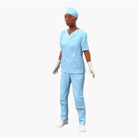 Female Surgeon African American 2 With Blood 3d Model 3d Model 99