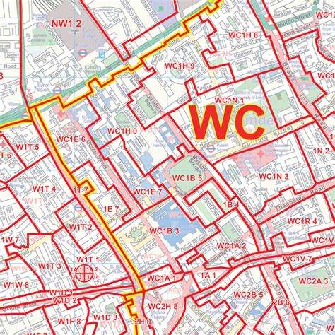 Buy London Postcode Area Wall Maps Map Logic
