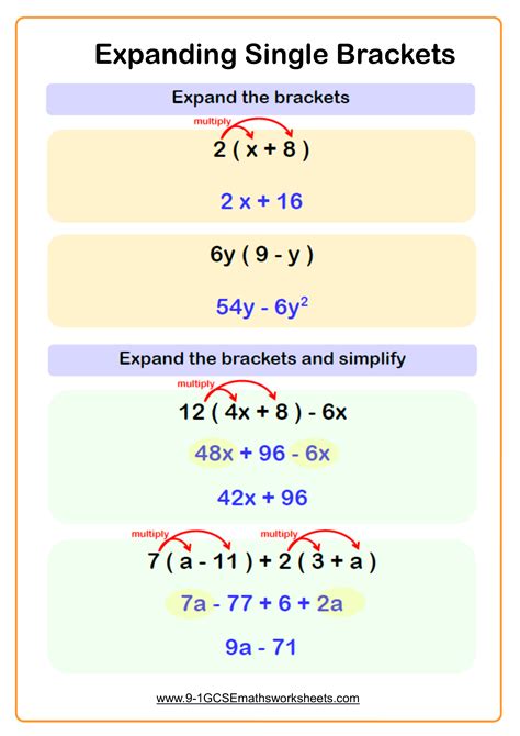 Expanding Single Brackets Worksheet Practice Questions | Cazoomy
