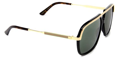 gucci™ gg0200s 001 57 black gold sunglasses