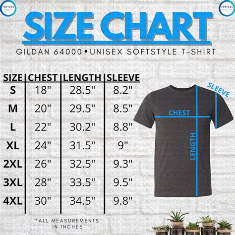 Gildan Tshirt Size Chart