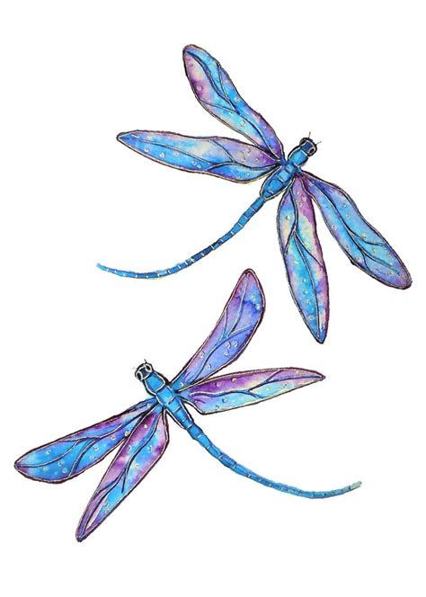Dragonfly Dance Small Framed Watercolor By Linda Callaghan