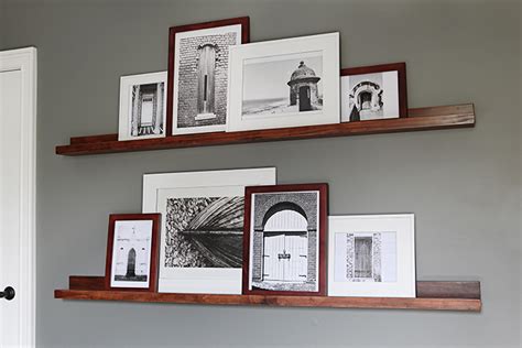 Floating shelves are a sleek, contemporary solution to dress up a blank wall while adding a little extra storage or display space. Photo Ledges