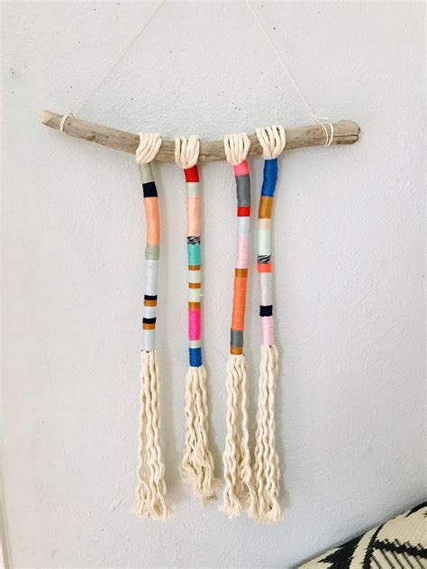 Bohemian Yarn Wrapped Tassel Wallhanging Etsy In 2021 Yarn Hanging