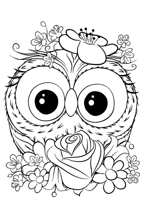 Cute Owl Coloring Pages For Adults Coloring Pages