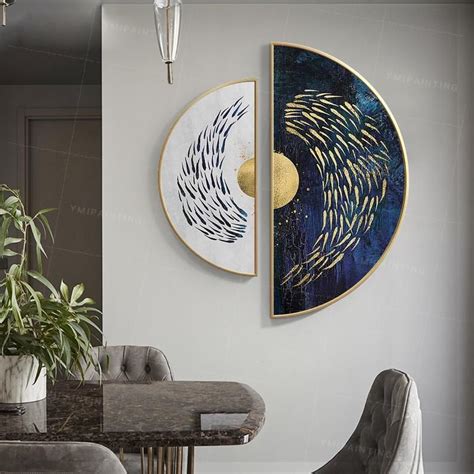 Framed wall art Gold art set of 2 wall art Sea Navy blue | Etsy in 2020