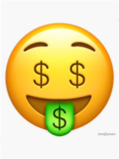 Money Mouth Emoji Sticker By Emojiqueen Redbubble