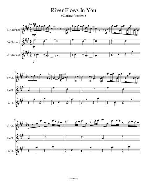 Print top quality pdf instantly. River Flows In You sheet music for Clarinet download free in PDF or MIDI