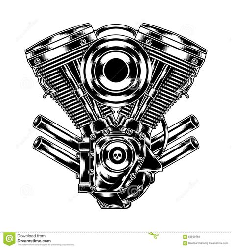 Motorcycle Engine Stock Vector Image 58599768
