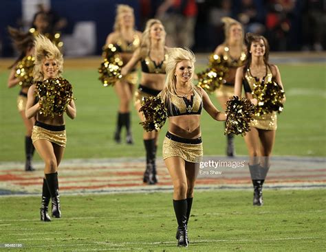The New Orleans Saints Cheerleaders On The Field During Super Bowl