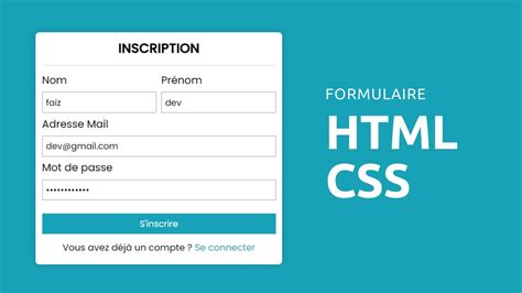 Formulaire HTML CSS pour débutant  YouTube