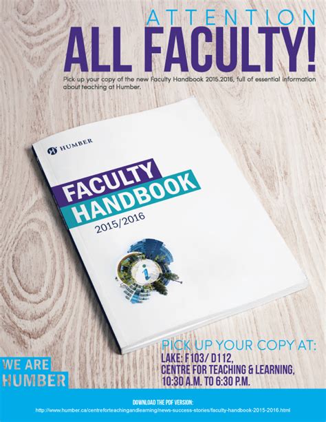 Attention All Faculty Pick Up Your Faculty Handbook 20152016 Humber