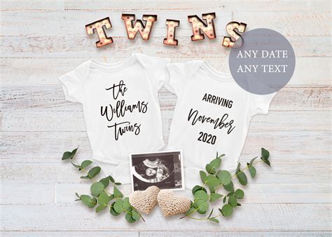 Twin Pregnancy Announcement Digital Personalized Twin Birth Etsy