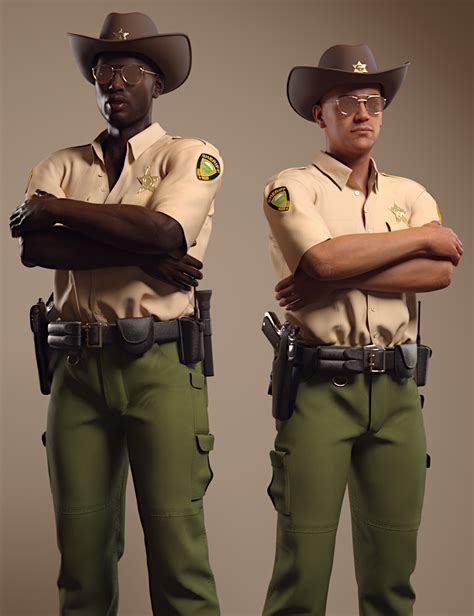 Dforce Sheriff Uniform And Props For Genesis 8 Males Daz 3d