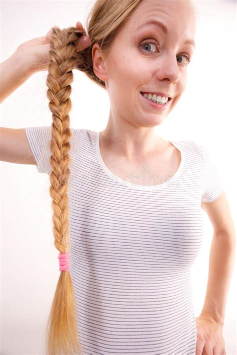 Blonde Girl With Braid Hair Stock Image Image Of Braid Split 186667663