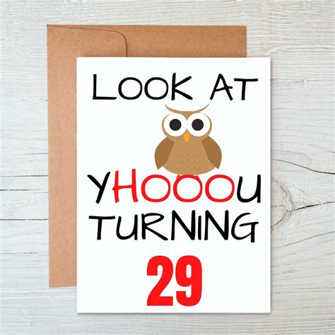 29th Birthday Card Funny 29th Birthday Card 29th Birthday Etsy