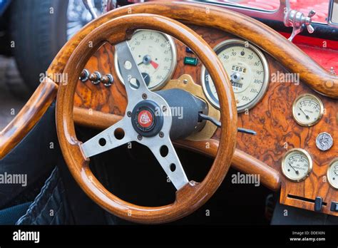 Dashboard And Steering Wheel Of A Vintage Car Stock Photo Alamy