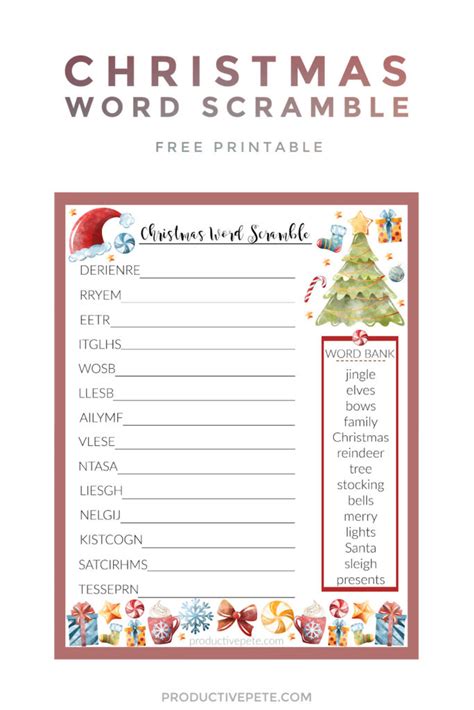 10 Best Christmas Word Scramble Printable Pdf For Fre