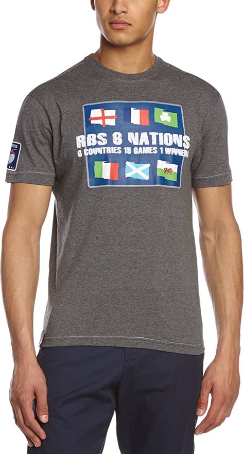 Rbs 6 Nations Herren Flaggen Bedrucktes T Shirt Herren Flags Printed