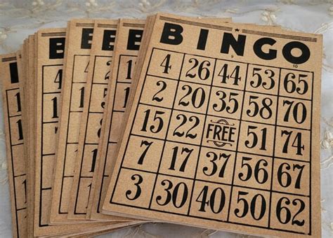 Vintage Bingo Cards Wooden Bingo Numbers And Wooden Bingo Etsy