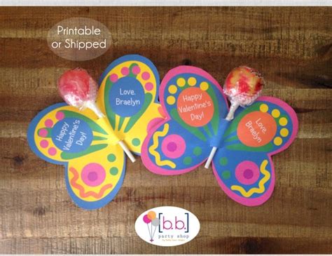 Butterfly Lollipop Personalized Valentines Day