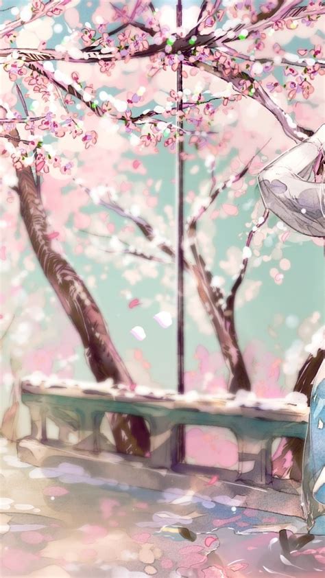 Download 1080x1920 Cherry Blossom Sakura Anime Girl