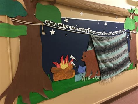 Back To School Library Bulletin Board I Made Our School Mascot Is