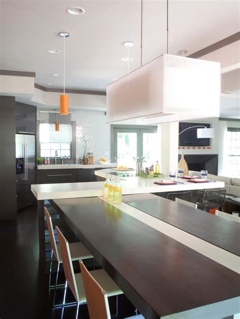 Modern White Kitchen And Dining Combo Hgtv