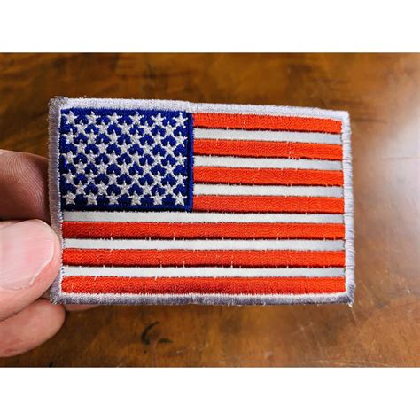 Us Flag Patch Small Reflective 2 X 3 Inch 50 Star American Flag