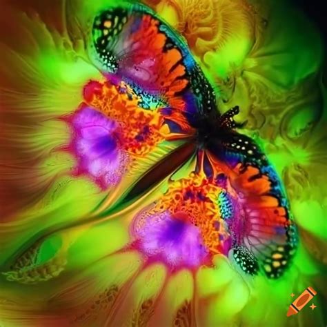 Fractal With Colorful Butterfly And Flowers On Craiyon