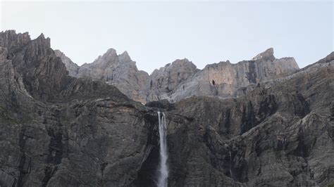 Download Wallpaper 1920x1080 Waterfall Mountains Rocks Cliff Landscape Full Hd Hdtv Fhd