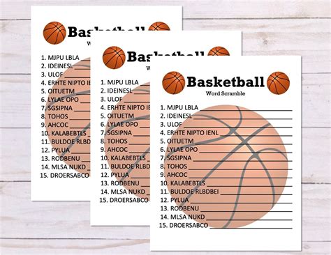 Basketball Word Scramble Game Basketball Party Game Etsy In 2021