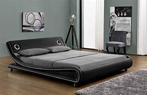 Amolife Modern Upholstered Bed Frame With Extra Speaker Spacedeluxe