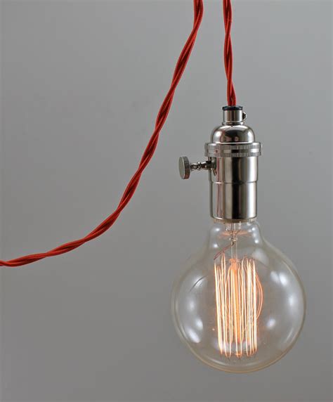 Red Modern Bare Bulb Pendant Light Simple Edison By Scandalaskan