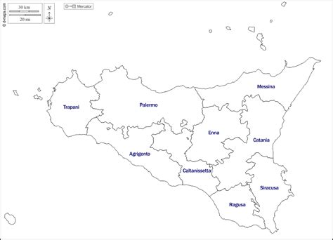 Sicily Provinces Map