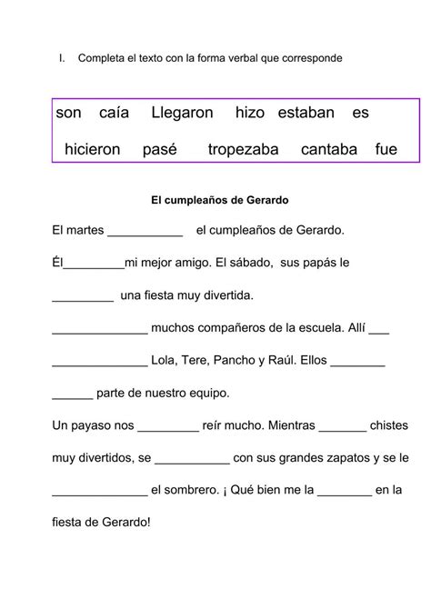 The Words In Spanish Are Written On White Paper With Purple And Blue