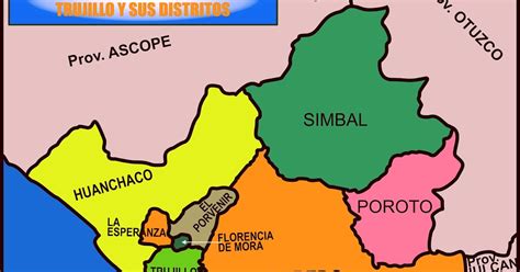 Mapa De La Provincia De Trujillo Y Sus Distritos Provincia De Trujillo